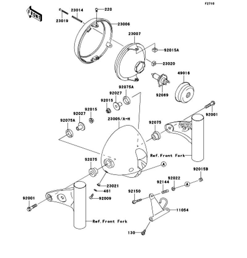 Kawasaki カワサキ 純正部品 23005-0029-667 ボディコンプ(ヘッドランプ)、ホワイト