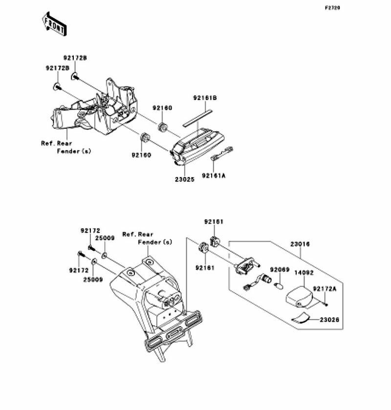 Kawasaki カワサキ 純正部品 23016-0655 ランプアッシ、ライセンス 4,541円