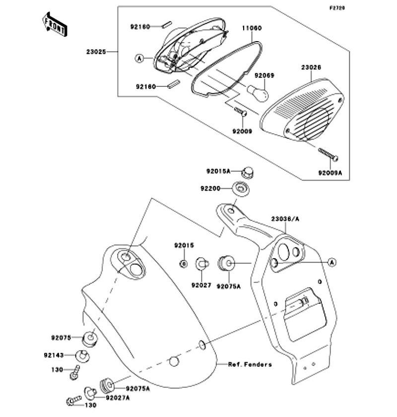 Kawasaki カワサキ 純正部品 23036-0025 ブラケット(テールランプ)