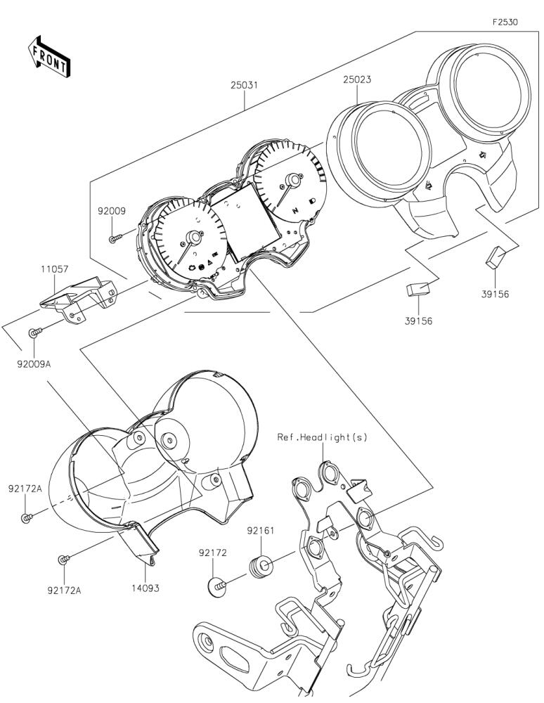 Kawasaki カワサキ 純正部品 25031-0929 メータアッシ、KPH、イモビ、ETC
