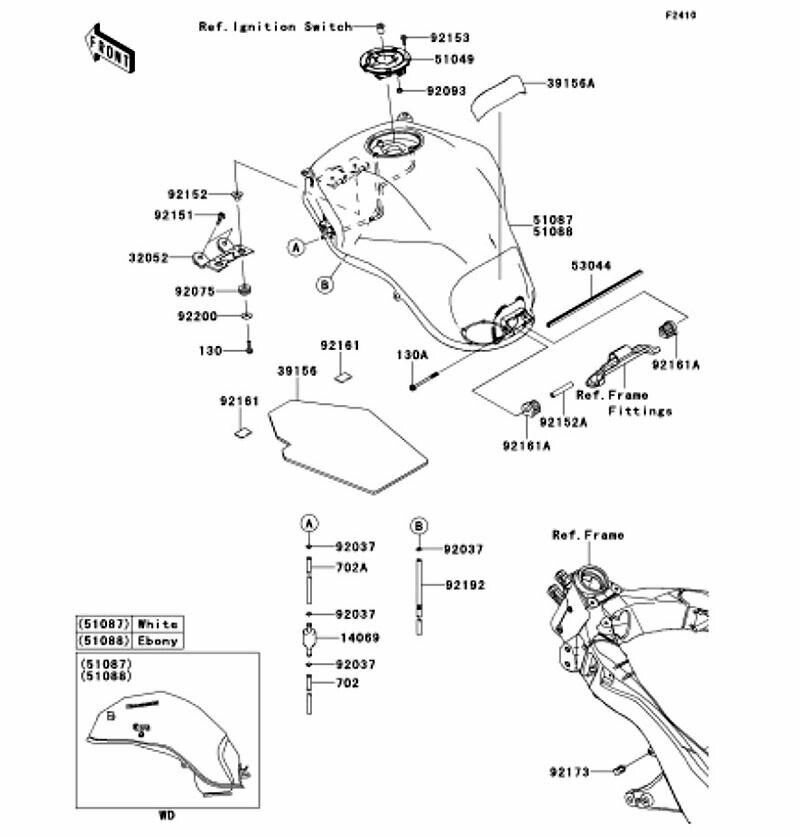Kawasaki カワサキ 純正部品 32052-0146-18R ブラケット(タンク)、ブラック