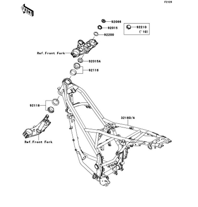 Kawasaki カワサキ 純正部品 32160-0504-26M フレーム コンプ、グレー