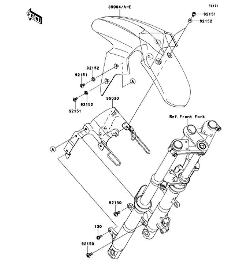 Kawasaki カワサキ 純正部品 35004-0079-777 フェンダ(フロント)、グリーン