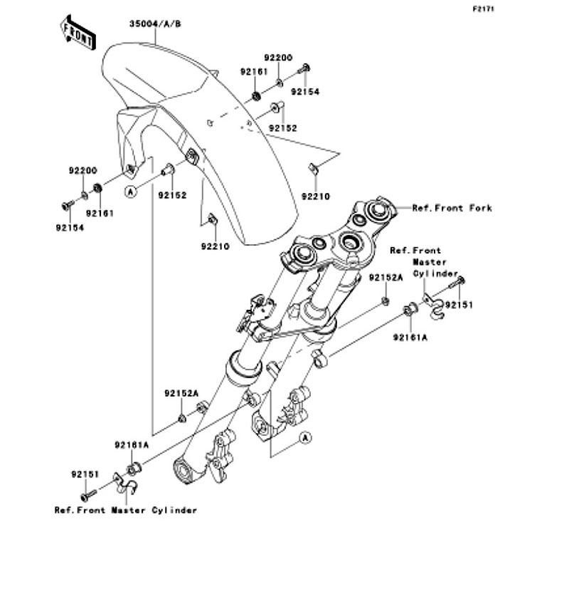 Kawasaki カワサキ 純正部品 35004-0304-35E フェンダ(フロント)、イエロー