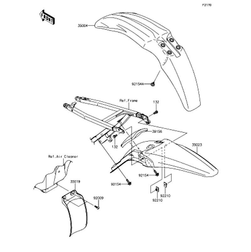 Kawasaki カワサキ 純正部品 35004-0319-290 フェンダ(フロント)、グリーン