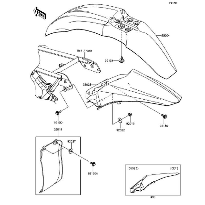Kawasaki カワサキ 純正部品 35023-0374-266 フェンダ(リヤ)、ホワイト