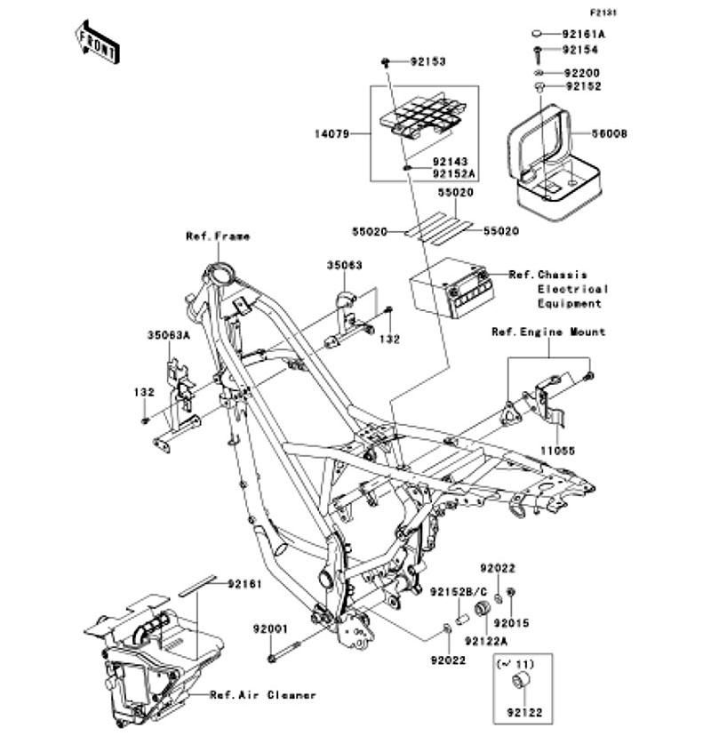 Kawasaki カワサキ 純正部品 35063-0713-26M ステー、シュラウド、LH、グレー