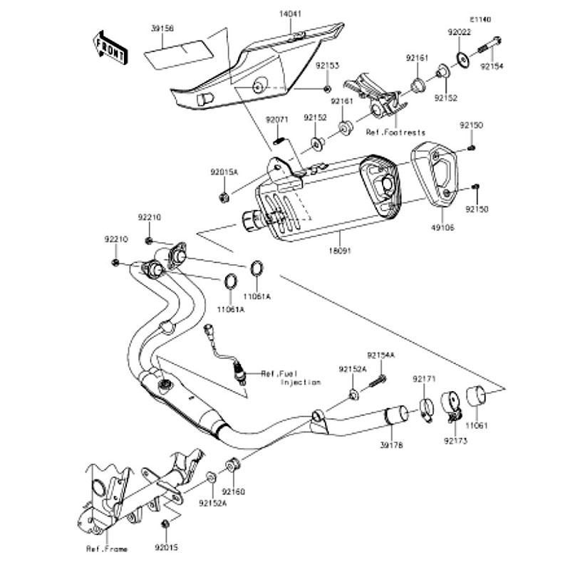 Kawasaki カワサキ 純正部品 39178-0254 マニホ-ルドコンプ(エキゾ-スト)
