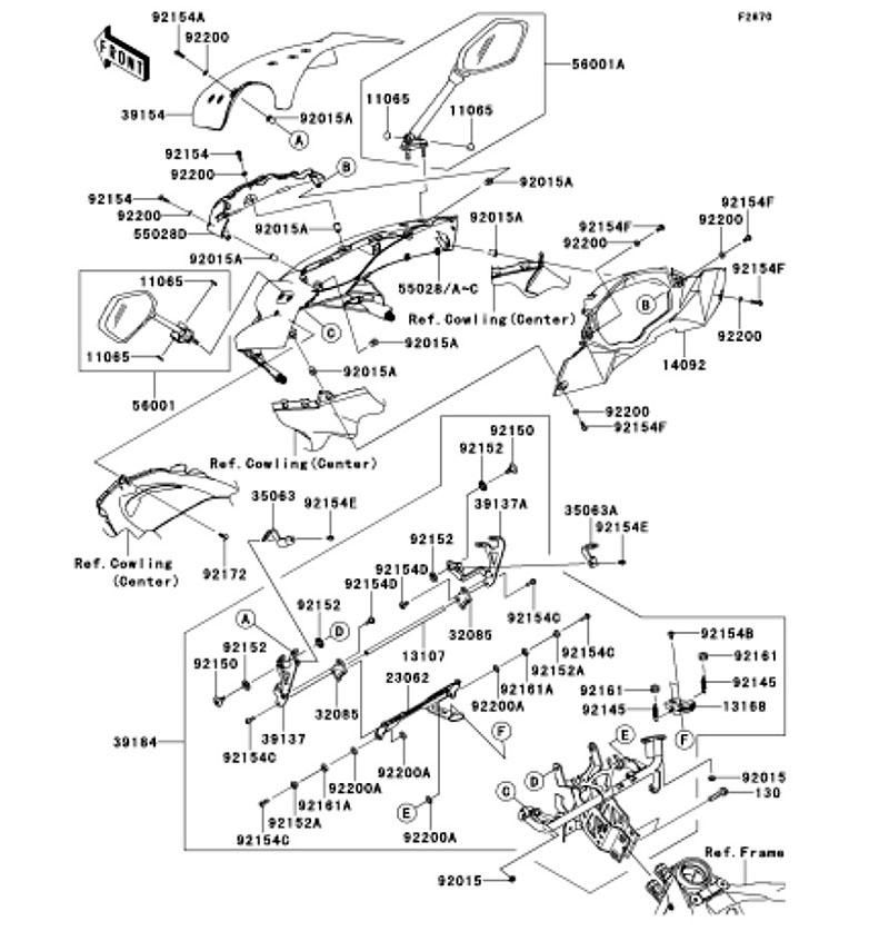 Kawasaki カワサキ 純正部品 39184-0029 ブラケットアッシ、ウインドシールド