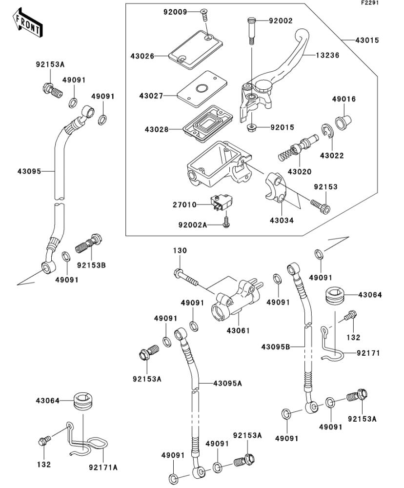 Kawasaki カワサキ 純正部品 43015-5015 シリンダアッシ(マスタ)