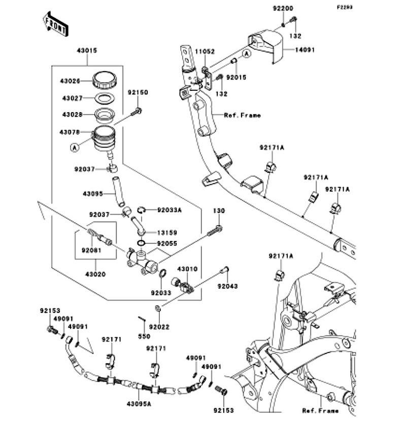 Kawasaki カワサキ 純正部品 43095-2163 ホース(ブレーキ)、RR