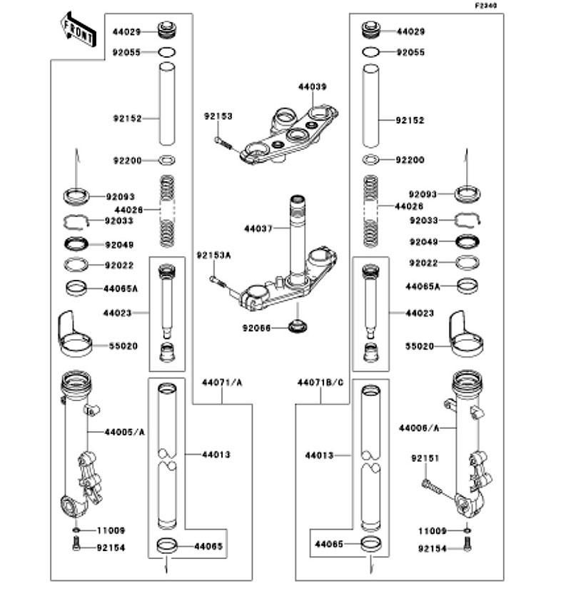 Kawasaki カワサキ 純正部品 44006-0062-26M チューブ(ライトフォークアウタ)、グレー