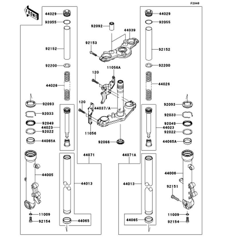 Kawasaki カワサキ 純正部品 44023-0128 シリンダセット(フオ-ク)