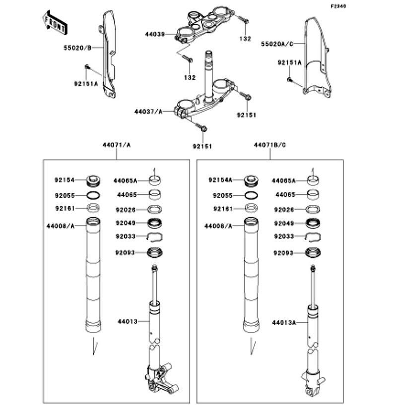 Kawasaki カワサキ 純正部品 44071-0593-484 ダンパアッシ、LH、ゴールド 39,369円