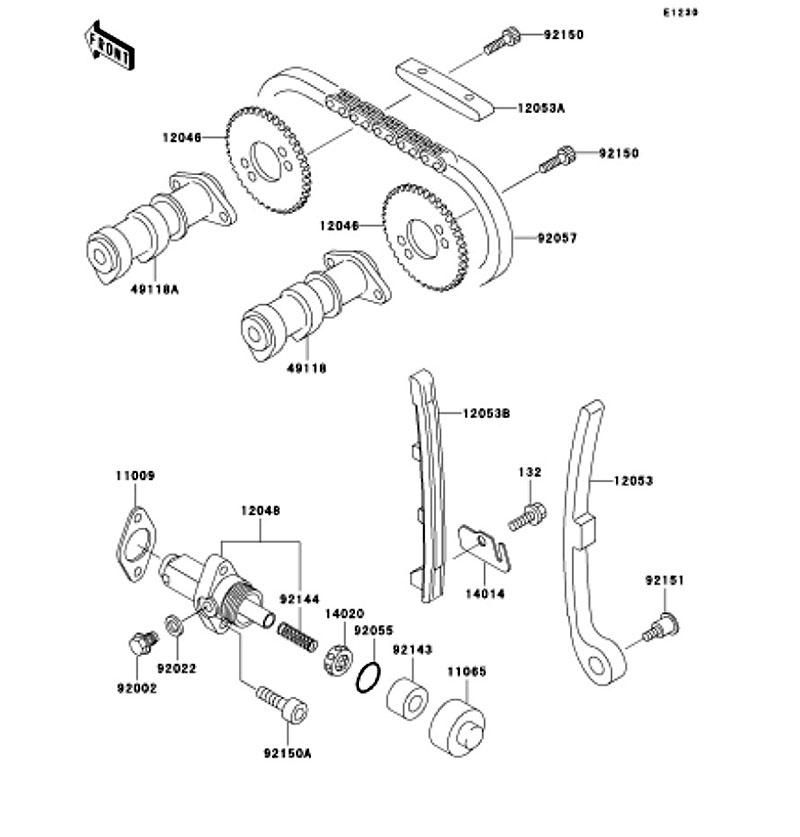 Kawasaki カワサキ 純正部品 49118-1249 カムシャフトコンプ、インテーク