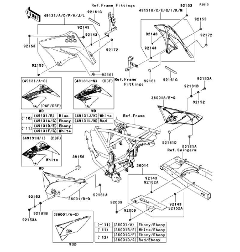 Kawasaki カワサキ 純正部品 49131-5416-266 シュラウド(エンジン)、LH、ホワイト