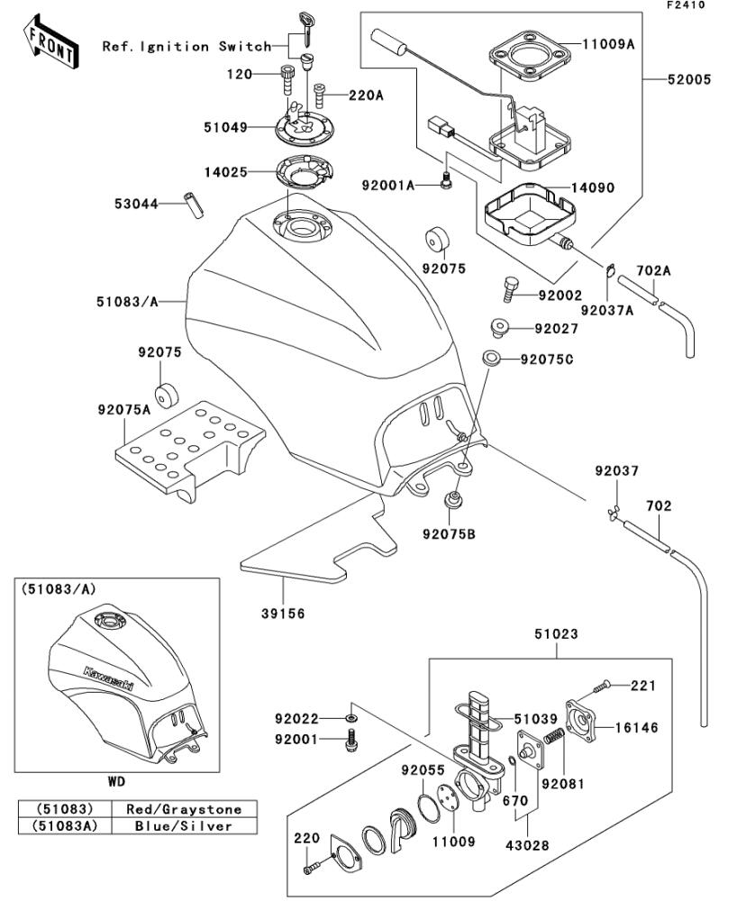 Kawasaki カワサキ 純正部品 51023-0721 タツプアッシ、フューエル