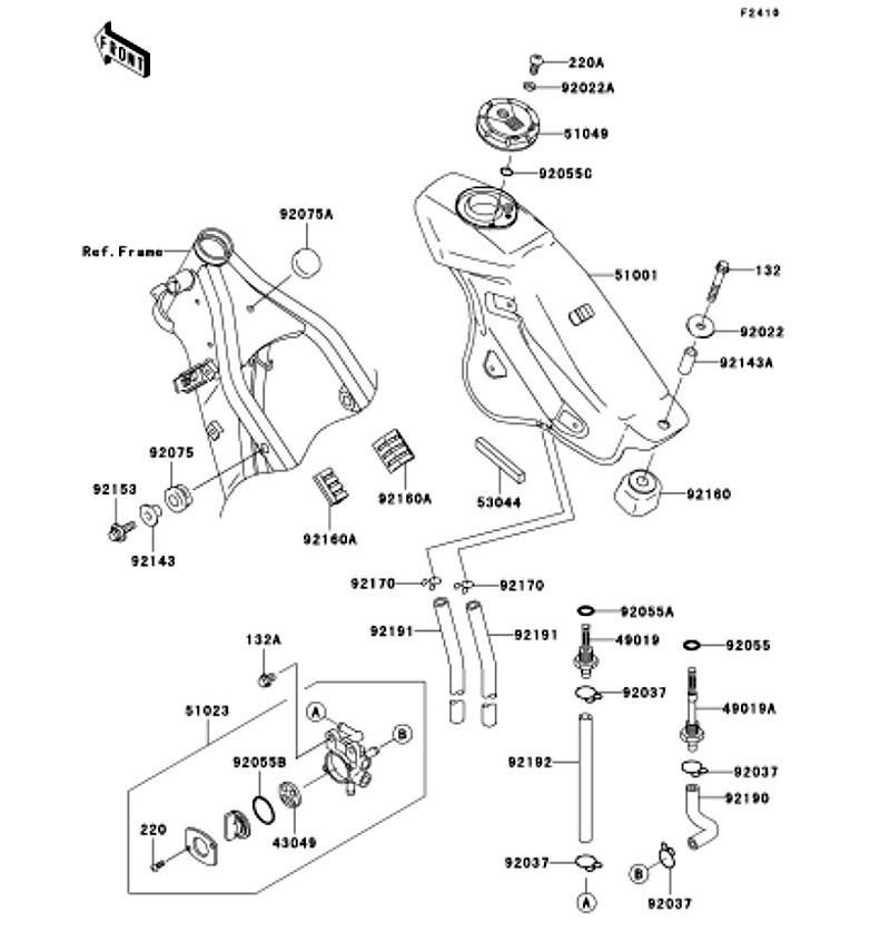 Kawasaki カワサキ 純正部品 51023-0741 タツプアッシ、フューエル