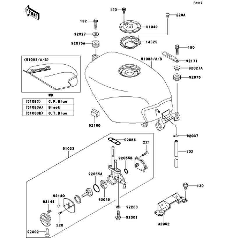 Kawasaki カワサキ 純正部品 51083-5177-15D タンクコンプフューエル、ブルー 56,392円