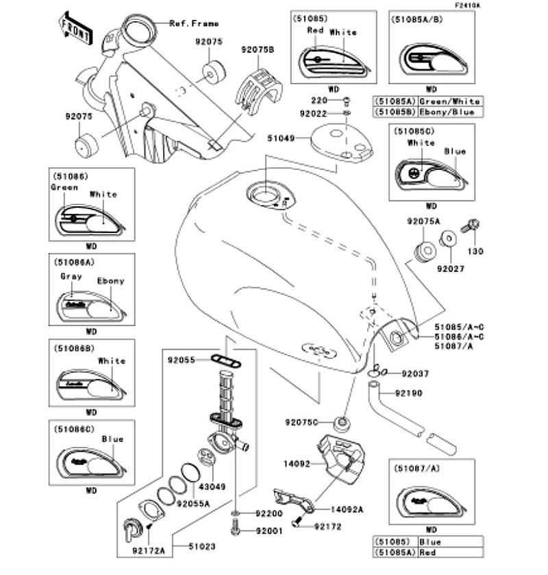 Kawasaki カワサキ 純正部品 51087-5184-33M タンクコンプフューエル、レツド 63,979円
