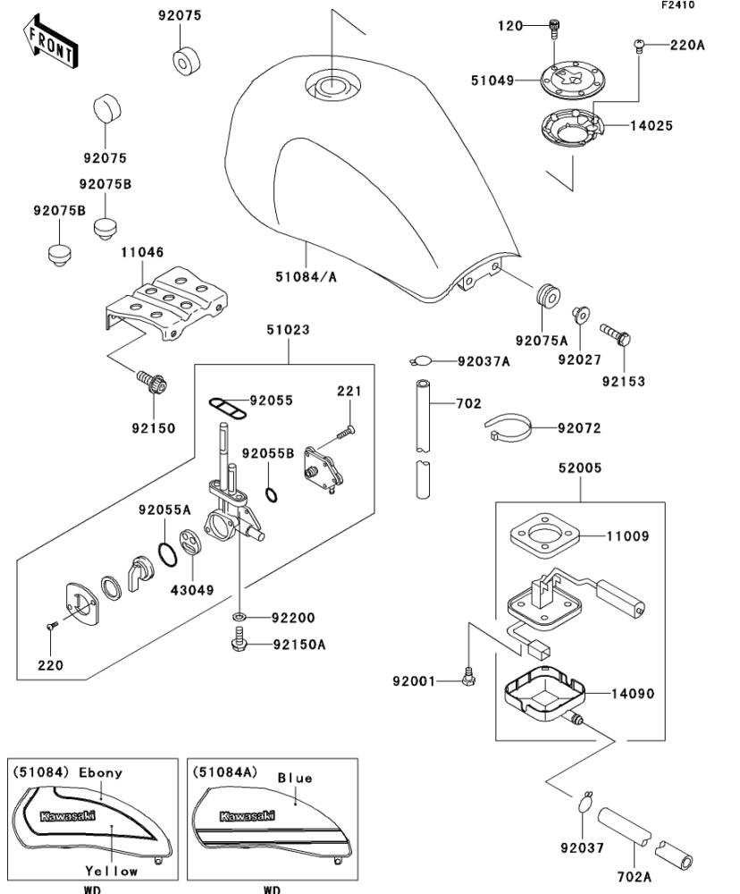 Kawasaki カワサキ 純正部品 52005-5004 ゲ-ジ、フューエル、ボルトツキ