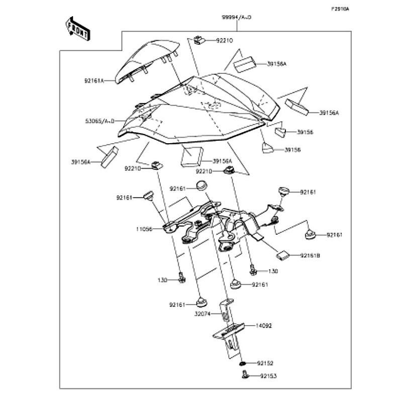 Kawasaki カワサキ 純正部品 53065-0023-45L シートカバー、エボニー