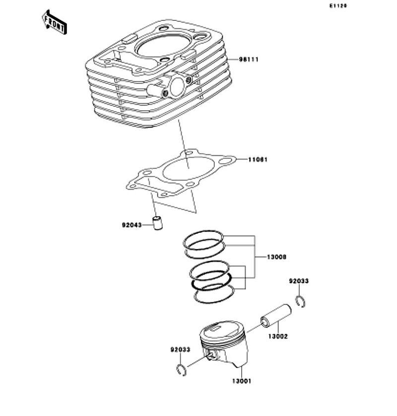 Kawasaki カワサキ 純正部品 98111-0036 シリンダコンプ(エンジン)