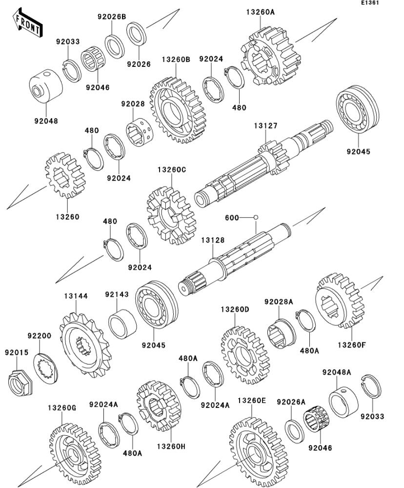 Kawasaki カワサキ 純正部品 13260-1649 ギヤ、アウトプット 2ND、35T