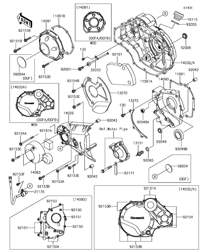 Kawasaki カワサキ 純正部品 14090-1877 カバー、トランスミッション