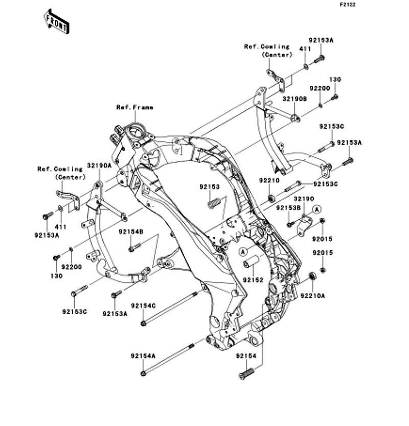 Kawasaki カワサキ 純正部品 32190-0633-18R ブラケット(エンジン)、RH、ブラック