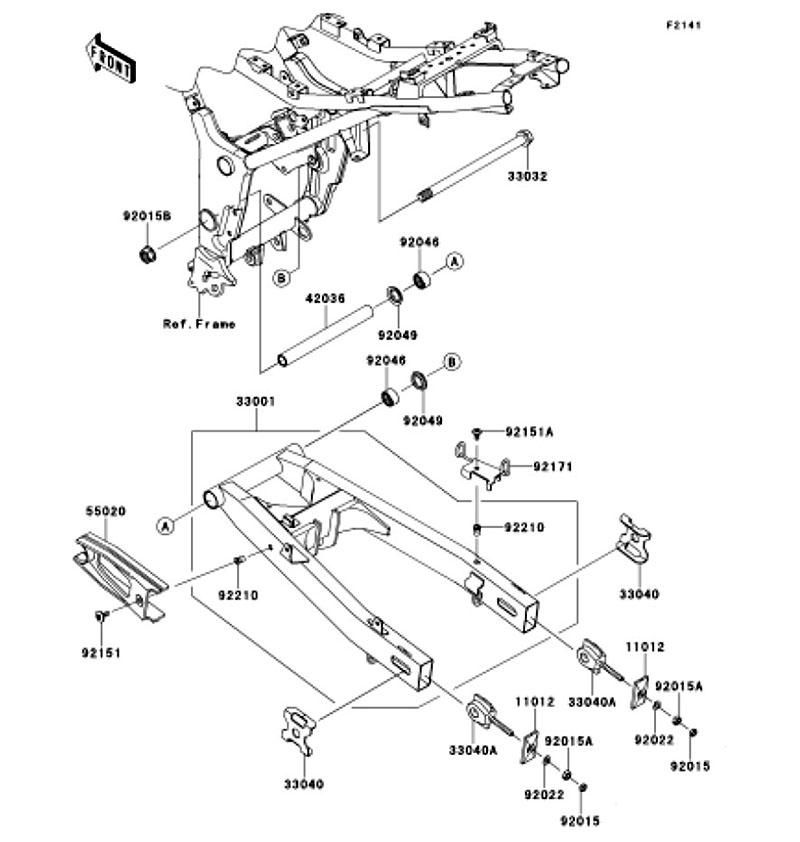 Kawasaki カワサキ 純正部品 33001-0558-18R アームコンプ(スイング)、ブラック
