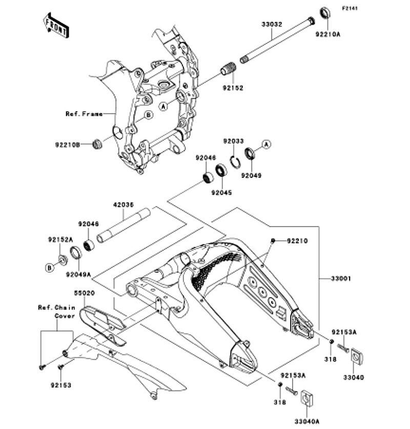 Kawasaki カワサキ 純正部品 33001-0584-18R アームコンプ(スイング)、F.S.ブラック