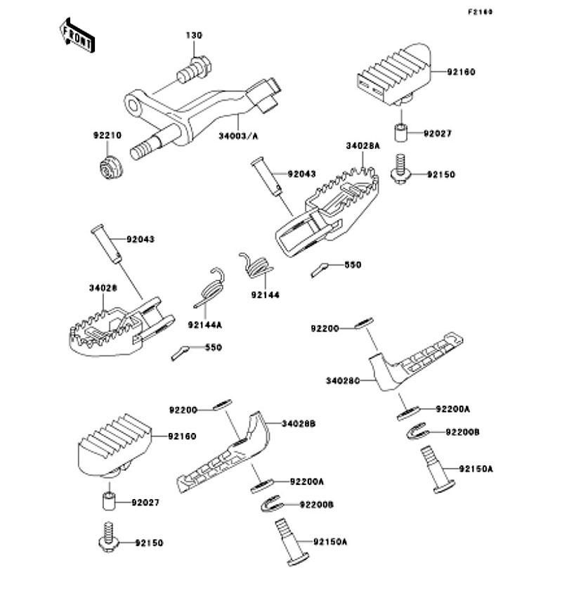 Kawasaki カワサキ 純正部品 34003-1401-18R ホルダ(ステップ)、RH、F.S.ブラック