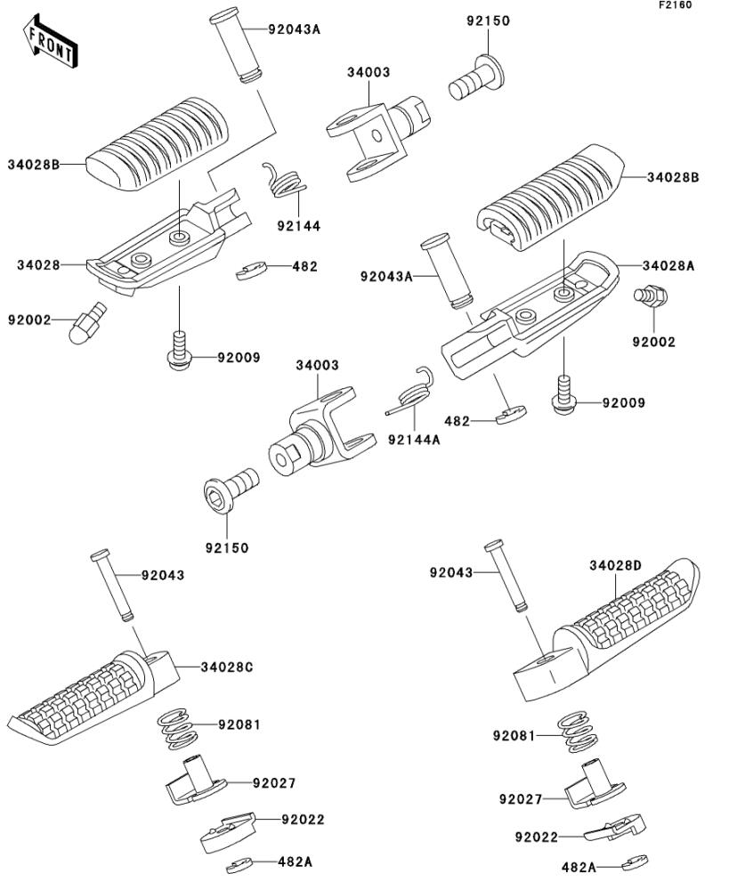 Kawasaki カワサキ 純正部品 34028-1429 ステップ、FR、RH