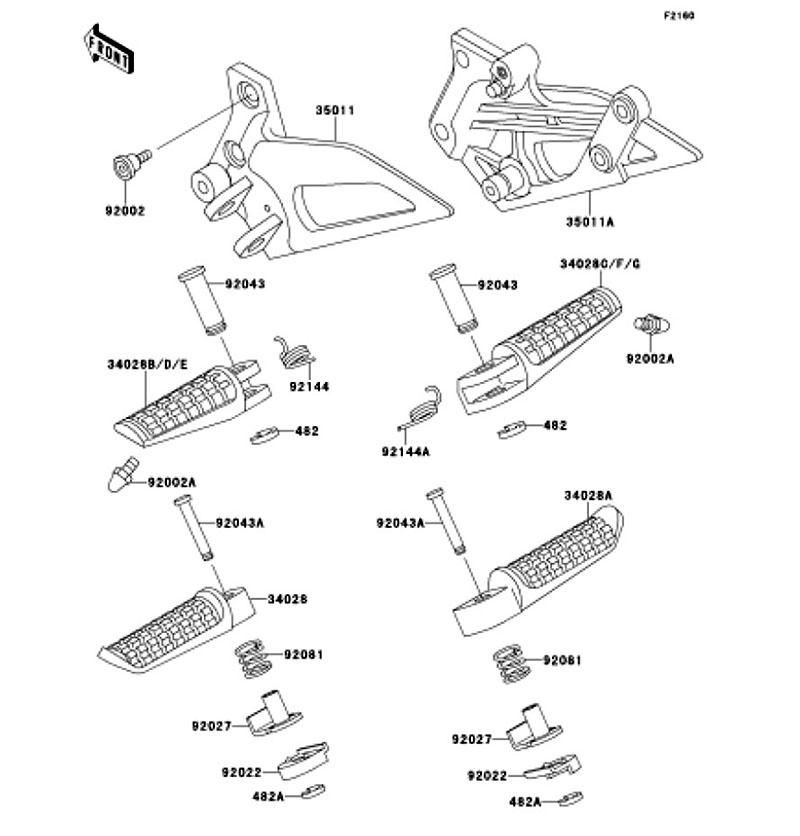 Kawasaki カワサキ 純正部品 35063-0081-GD ステ-、FR、RH、グレー