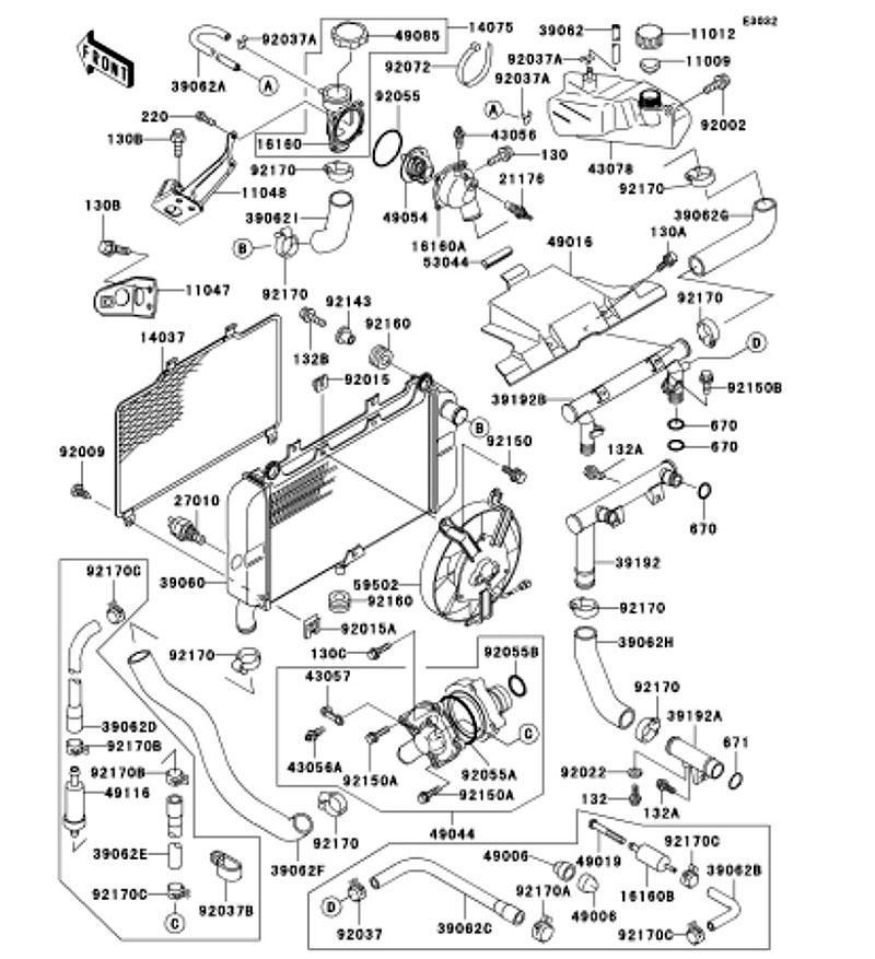 Kawasaki カワサキ 純正部品 39062-1546 ホース(クーリング)、ポンプ ー シリンダ