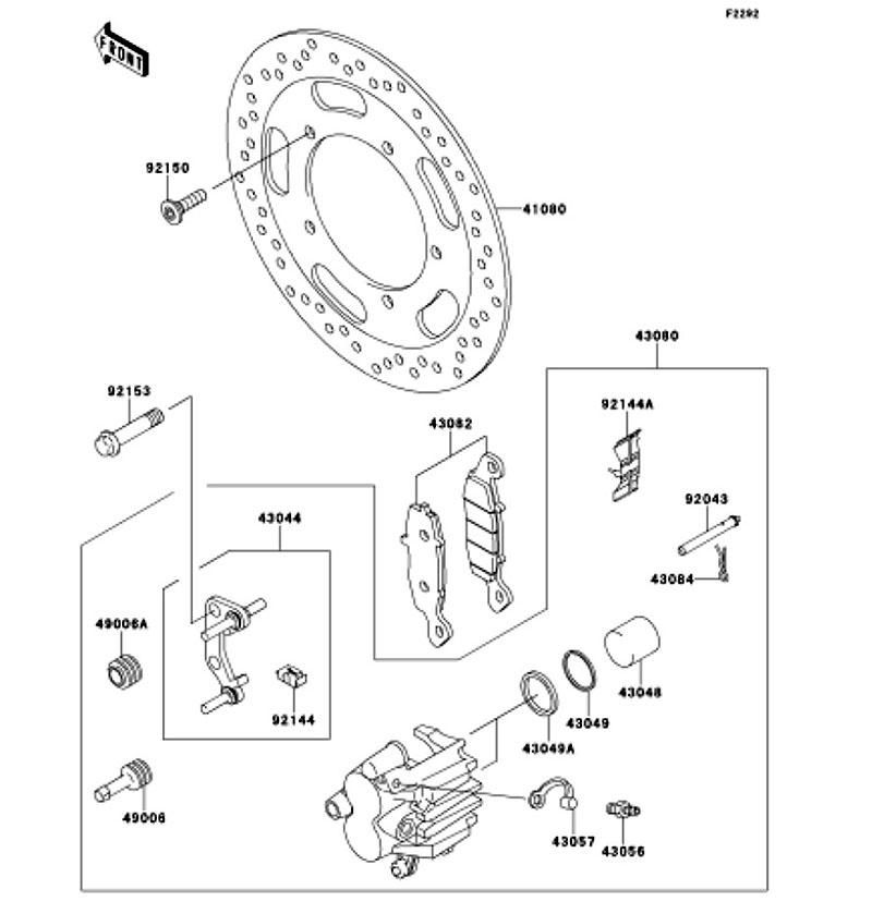Kawasaki カワサキ 純正部品 41080-0095-CM ディスク、FR、シルバー