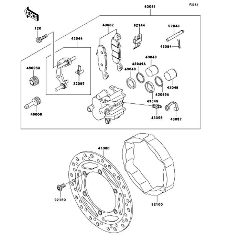 Kawasaki カワサキ 純正部品 41080-0140-CM ディスク、FR、シルバー