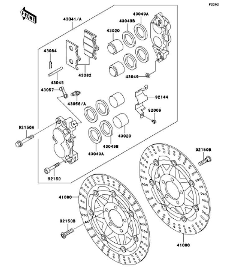 Kawasaki カワサキ 純正部品 41080-1436-5C ディスク、FR、グレー+シルバー