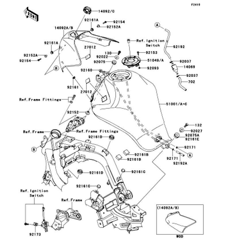 Kawasaki カワサキ 純正部品 51001-0846-15S タンクコンプ(フューエル)、P.S.ホワイト