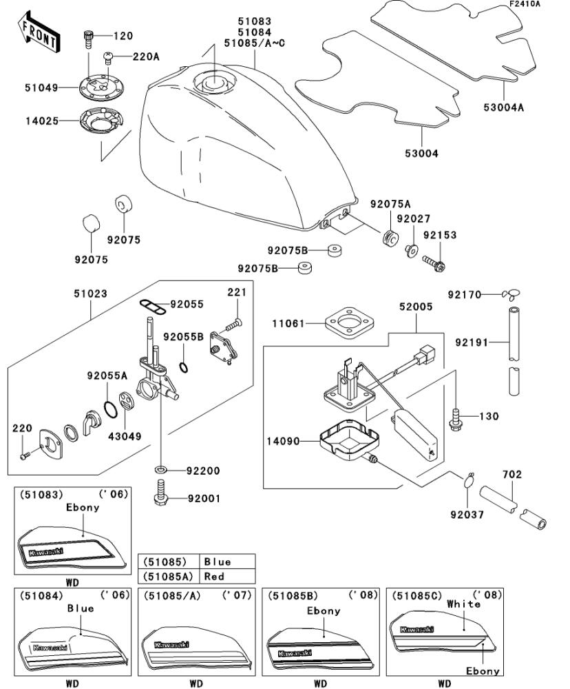 Kawasaki カワサキ 純正部品 51023-1267 タツプアッシ、フューエル