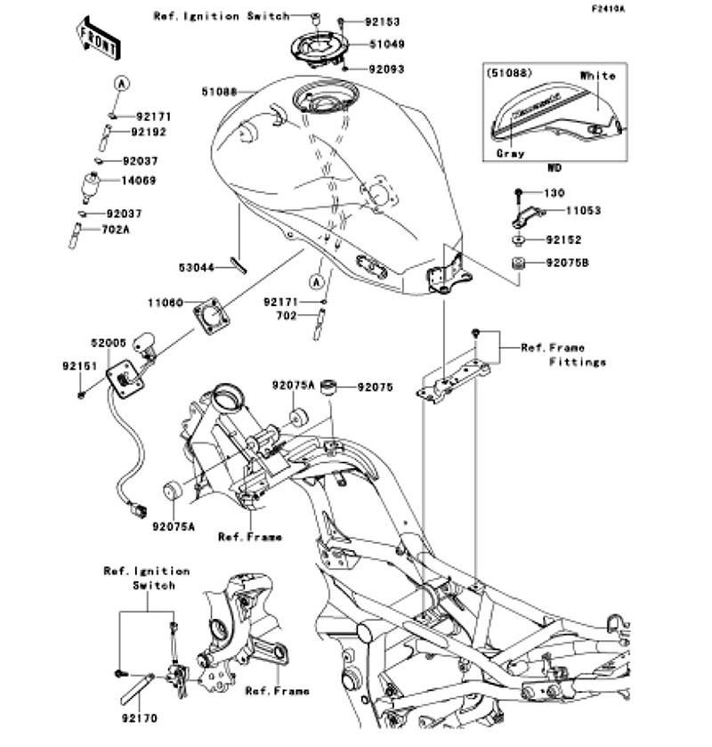 Kawasaki カワサキ 純正部品 51088-5068-28D タンクコンプフュ-エル(サブ)、グレ-/ホワイト 78,833円