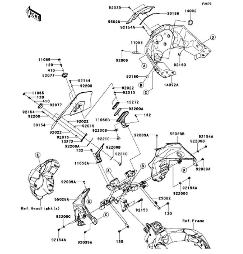 Kawasaki カワサキ 純正部品 55028-0469-6Z カウリング、UPP、RH、ブラック 6,896円