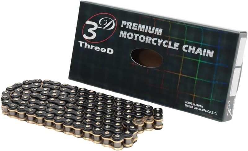 EKCHAIN(江沼チェン) 【4571291777378】 ThreeD520ZN/3D(BK;GP) 114L MLJ ブラック＆ゴールド バイク用チェーン スリード
