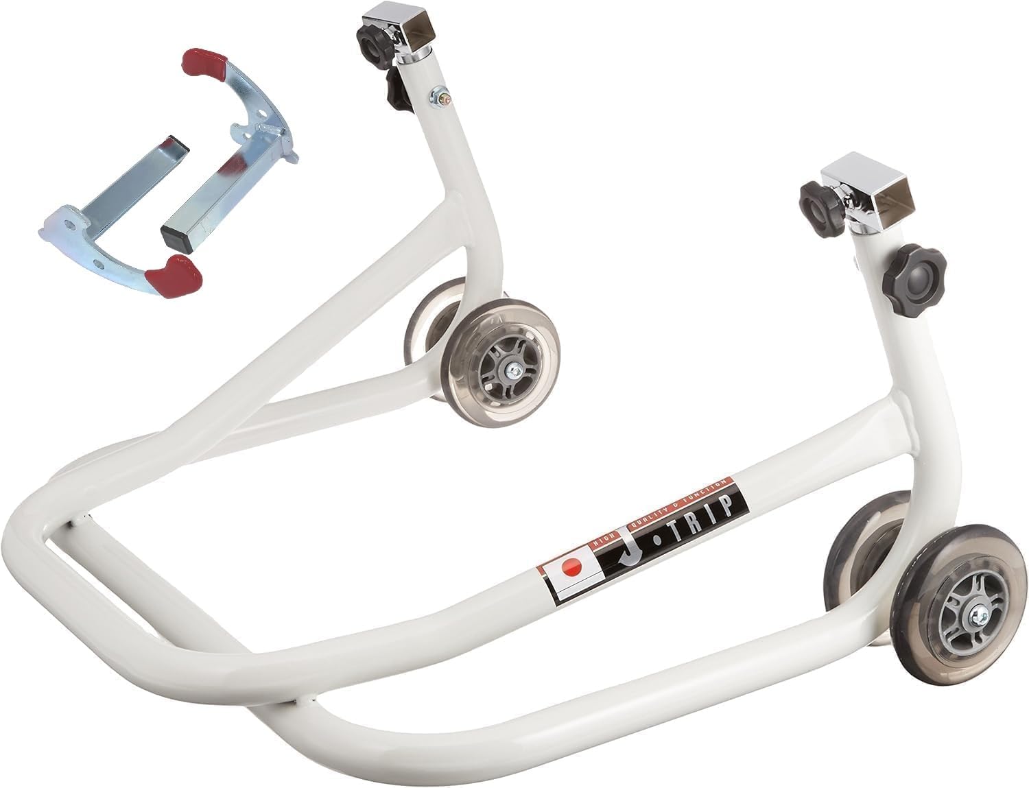 森製作所(J・TRIP) 【4571189782613】 ショートローラースタンド(V受け) ホワイト バイクメンテナンススタンド|GLOBAL MOTO
