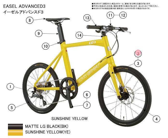 asahi (アサヒ) 【4582590918546】 130011000 LOUIS GARNEAU(ルイガノ) EASELADVANCED3 フロントフォーク (MATTE LG BLACK460) (補修パーツ)|GLOBAL MOTO
