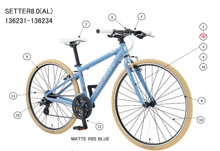 asahi (アサヒ) 【4582590953301】 151680000 LOUIS GARNEAU(ルイガノ) SETTER8.0 420-AL (BISQUIT) フロントフォーク (補修パーツ)
