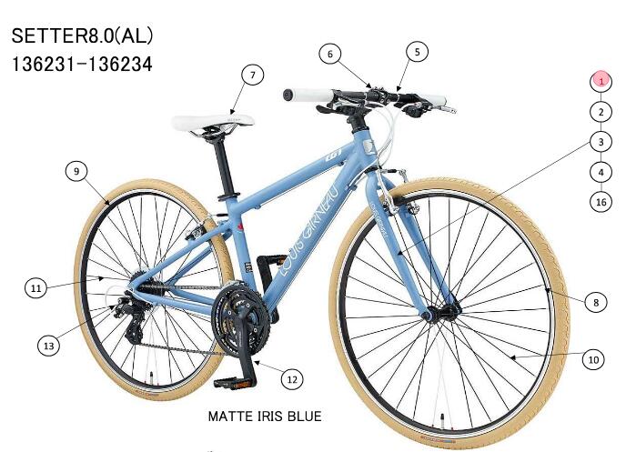 asahi (アサヒ) 【4582590955947】 155201000 LOUIS GARNEAU(ルイガノ) SETTER8.0 370-AL (MATTE CACTUS) フロントフォーク (補修パーツ)