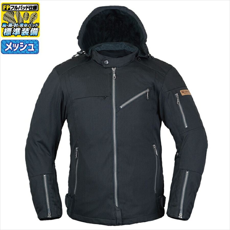 ラフ&ロード 【4580332683608】 RR7347BKL2 アーバンメッシュパーカーFP ブラック WMサイズ|GLOBAL MOTO