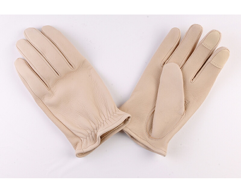 【DIN MARKET】 【4589975582118】GMG-07 DEER SKIN GLOVE ショートリスト アイボリー Sサイズ